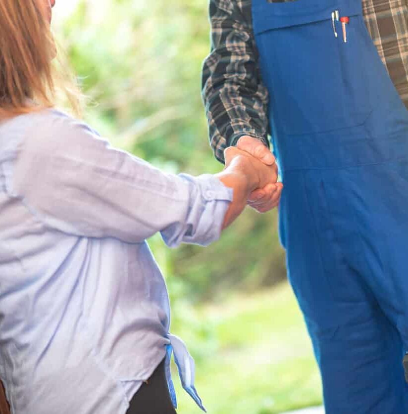 Handschlag mit Kunden
